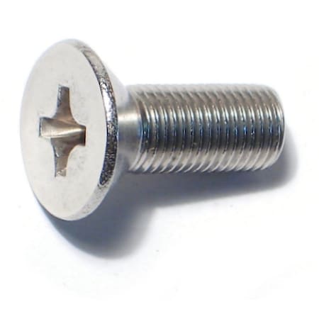 Midwest Fastener 3/8"-24 x 1 in Phillips Flat Machine Screw, Plain 18-8 Stainless Steel, 5 PK 79074
